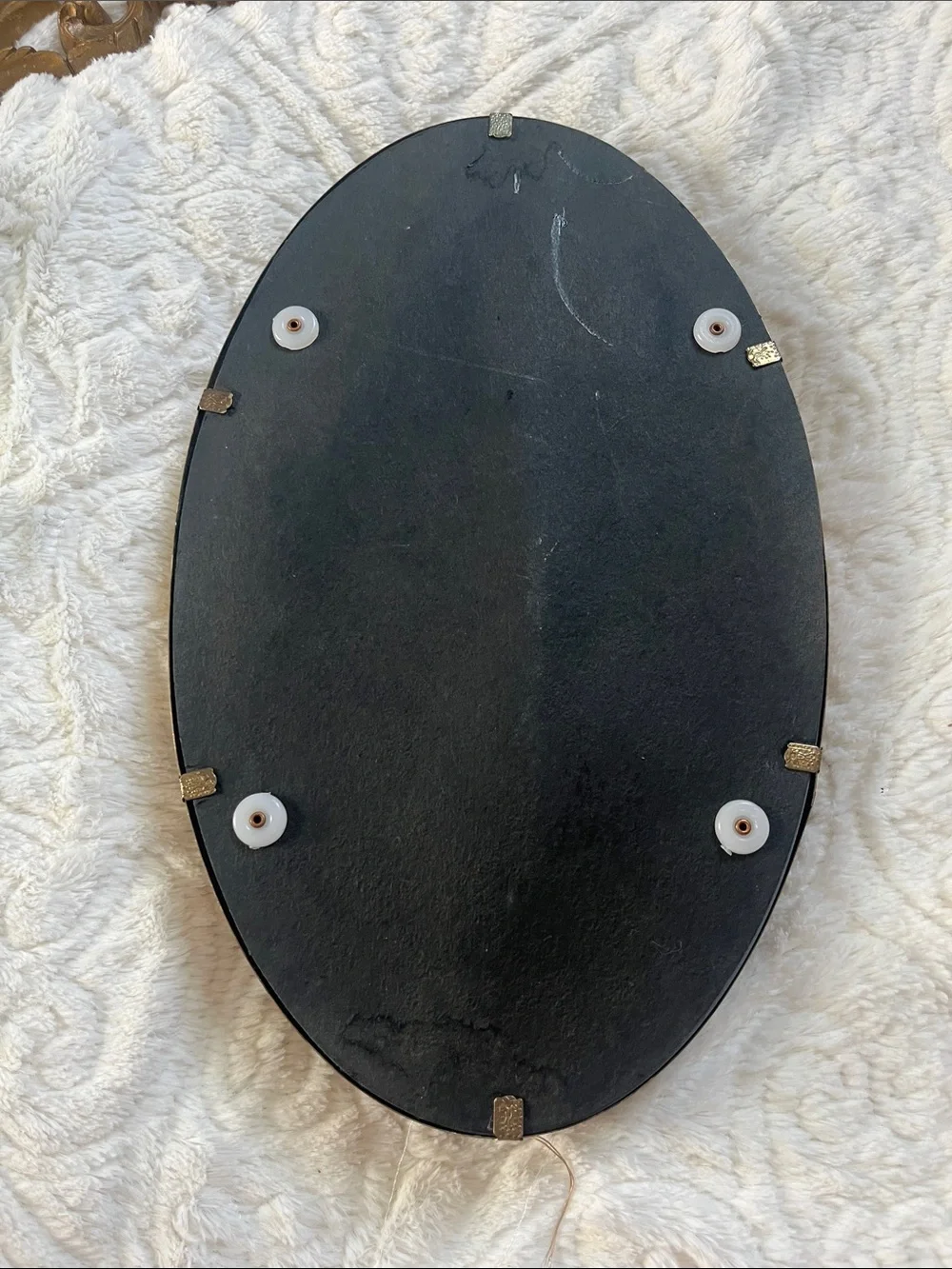Vintage Round Ornate Mirror Vanity Tray